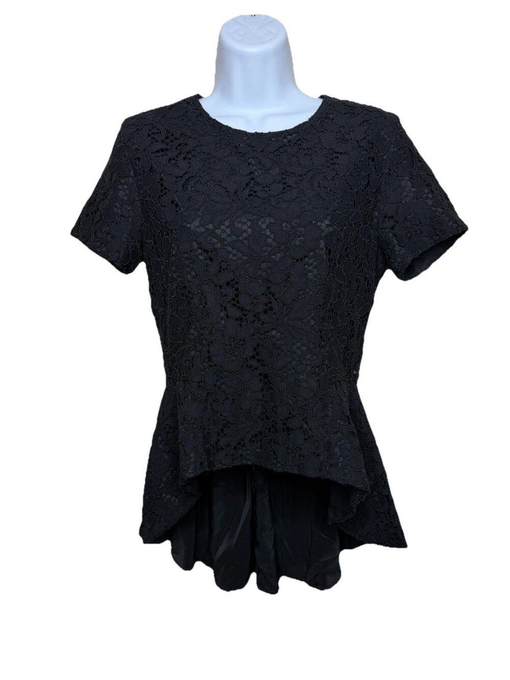 SACHIN + BABI NEW NWT Lace Peplum TopBlack Sz S zip Lined Classic - Picture 3 of 11